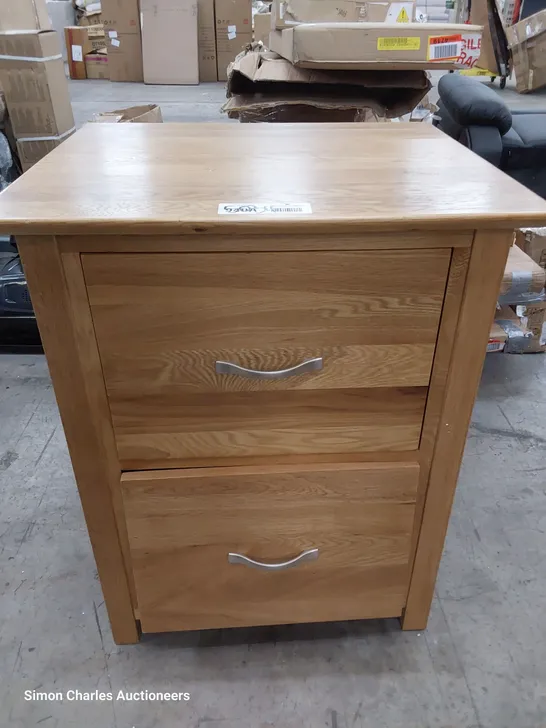 DESIGNER TWO DRAWER FILING CABINET OAK