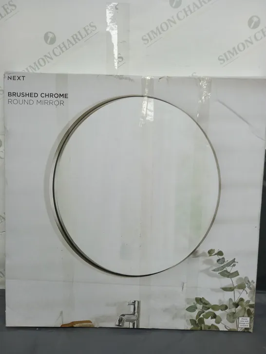 NEXT BRUSHED CHROME ROUND MIRROR - COLLECTION ONLY