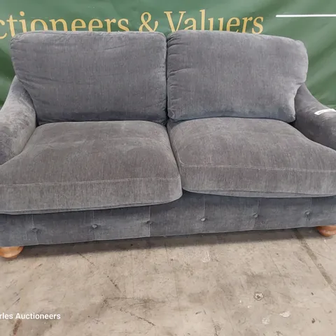 DESIGNER 2 SEATER SOFA CHARCOAL FABRIC 