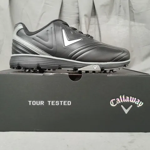 BOXED PAIR OF CALLAWAY CHEV MAX SHOES IN BLACK UK SIZE 8