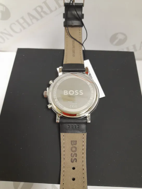 HUGO BOSS SPIRIT BLACK LEATHER MEN'S CHRONOGRAPH WATCH RRP £249