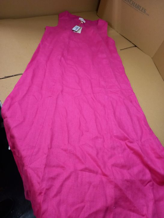 ASPIGA FUSHCIA PINK BECKY LINEN MAXI DRESS - MEDIUM