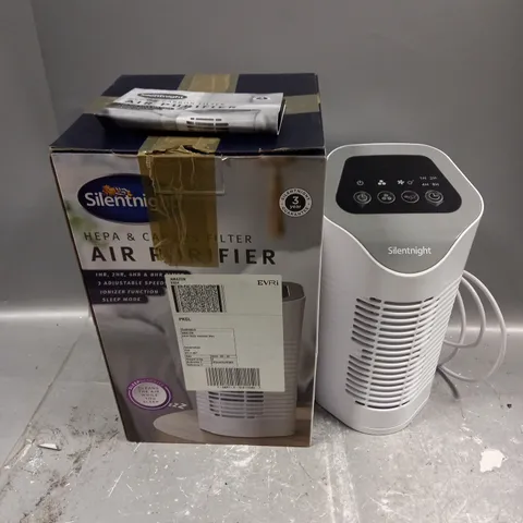 BOXED SILENT NIGHT HEPA & CARBON FILTER AIR PURIFIER IN WHITE