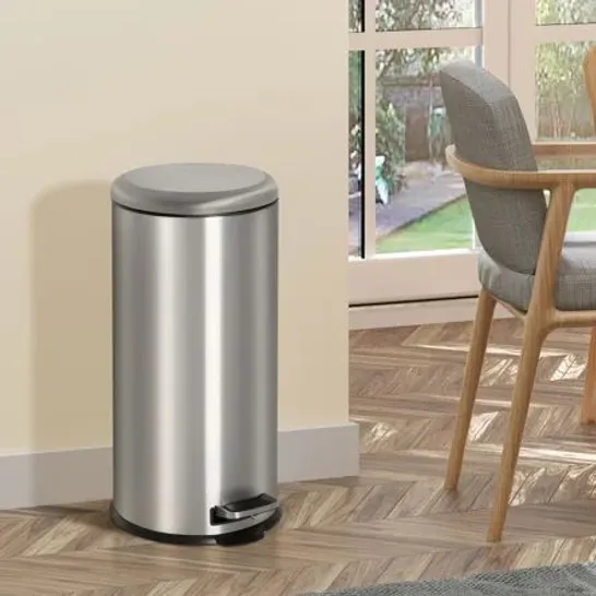 BOXED STEEL 30L TOUCH TOP RUBBISH BIN