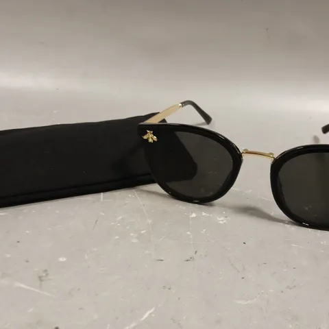 GUCCI ROUND FRAME BLACK TINTED SUNGLASSES 