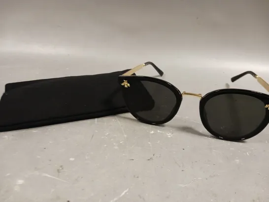 GUCCI ROUND FRAME BLACK TINTED SUNGLASSES 