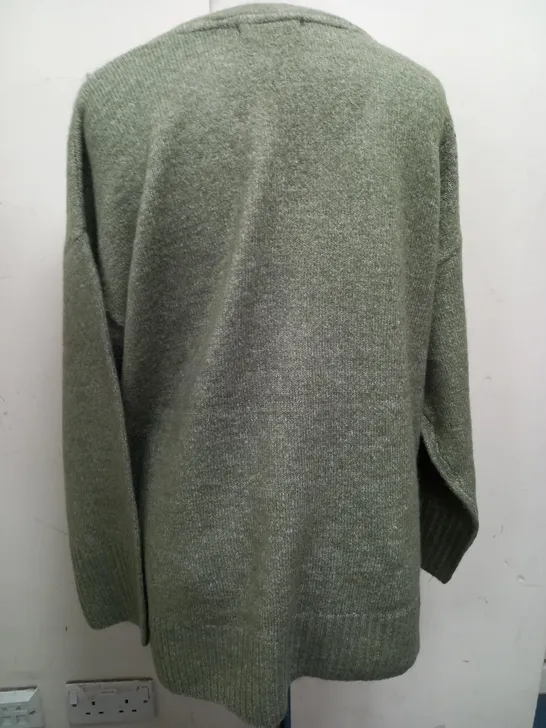 GREEN COTTON SWEATER - SIZE 12