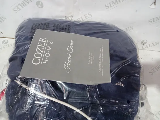 COZEE HOME HEATED NAVY THROW