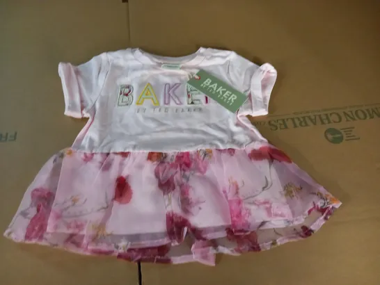 BAKER BY TED BAKER PINK DRESS - 11/2 - 2YRS