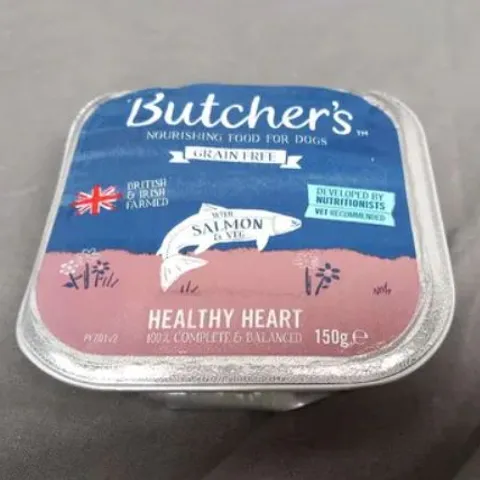 BUTCHER'S HEALTHY HEART 24 PACK FOIL TRAYS 150G PER TRAY TO INCLUDE; 8 SALMON WITH VEG, 8 TROUT WITH VEG AND 8 TURKEY WITH VEG