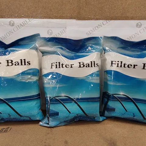 LOT OF 3X 700G BRAND NEW BAGGED POOL FILTER BALLS (3 ITEMS TAPED TOGETHER)