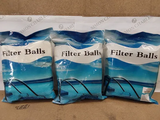 LOT OF 3X 700G BRAND NEW BAGGED POOL FILTER BALLS (3 ITEMS TAPED TOGETHER)