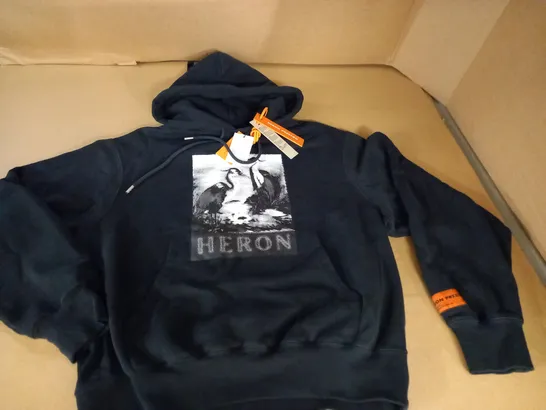 HERON PRESTON BLACK HOODIE - M