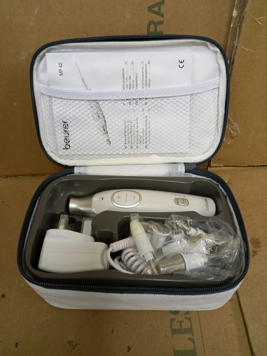 BEURER MP42UK PROFESSIONAL QUALITY HOME MANICURE AND PEDICURE SET IN CUTE WHITE CARRY CASDE