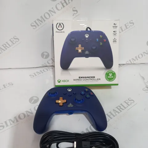 BOXED BLUE XBOX ENHANCED WIRED CONTROLLER 