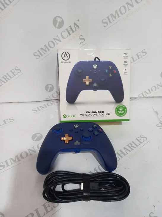 BOXED BLUE XBOX ENHANCED WIRED CONTROLLER 