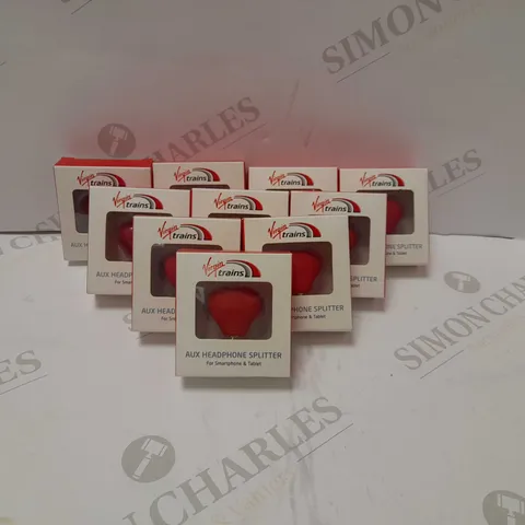 BOX OF APROX 10 VIRGIN TRAINS AUX HEADPHONES SPLITTERS 3.5MM