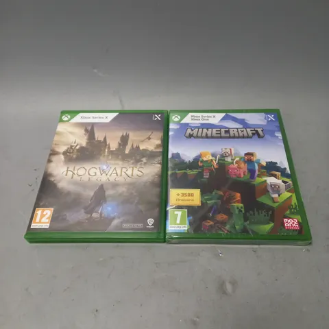 LOT OF 2 XBOX SERIES X/XBOX ONE VIDEO GAMES TO INCLUDE HOGWARTS LEGACY AND MINECRAFT