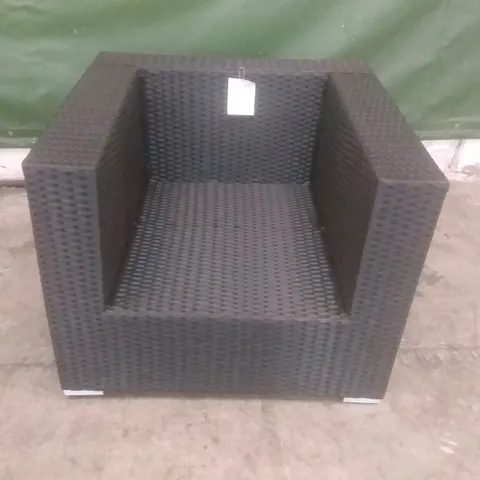 RATTAN EFFECT BLACK GARDEN CHAIR