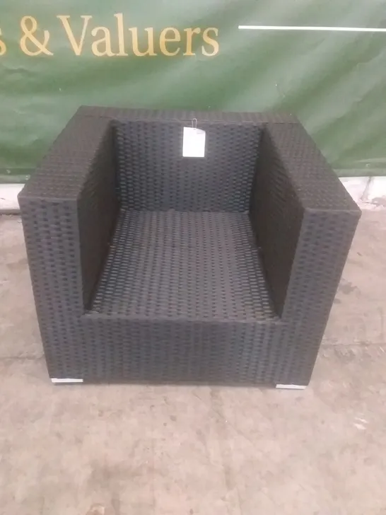 RATTAN EFFECT BLACK GARDEN CHAIR