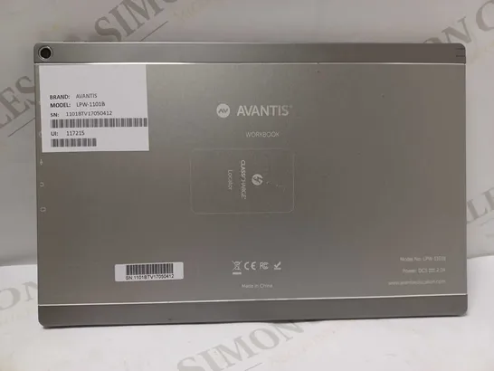 AVANTIS LPW-1101B WORKBOOK TABLET 