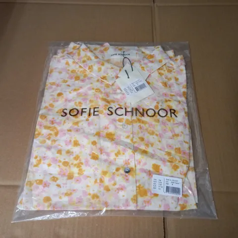 BAGGED SOFIE SCHNOOR YELLOW FLORAL SHIRT - M