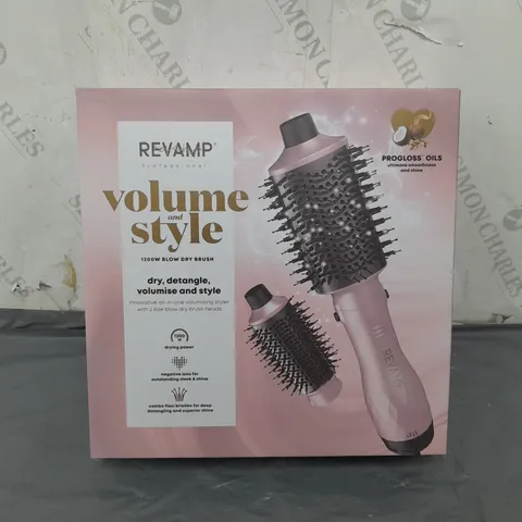 BOXED REVAMP PROFESSIONAL VOLUME AND STYLE 1200W BLOW DRY BRUSH INNOVATIVE ALL IN ONE VOLUMISONG STYLER