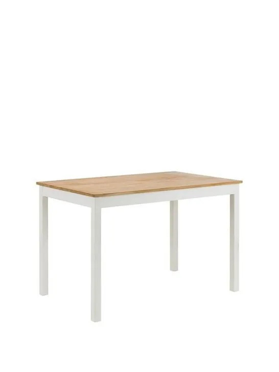 BOXED GRADE 1 COXMOOR WHITE/OAK DINING TABLE (1 BOX)