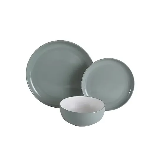 BOXED GREEN TWO TONE DINNERSET 