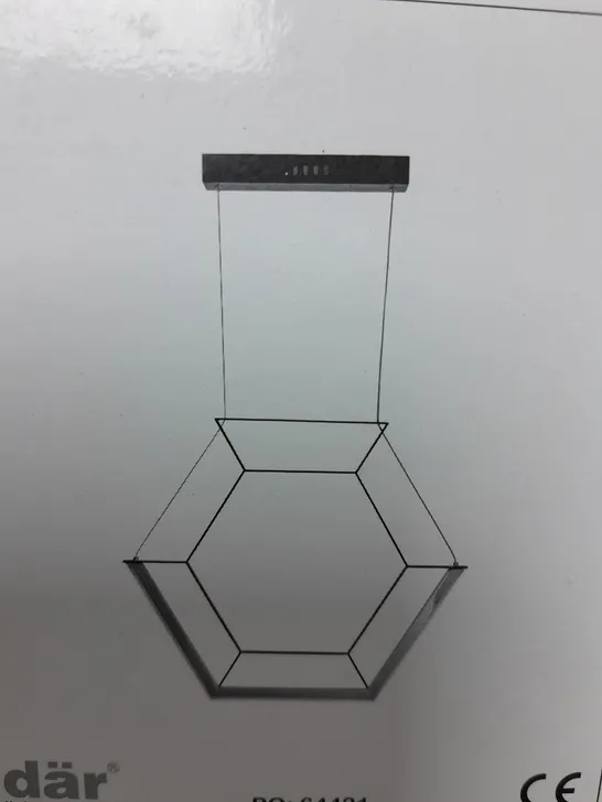 BRAND NEW BOXED DAR HEXAGON 1-LIGHT PENDANT BLACK LED HEX0122 