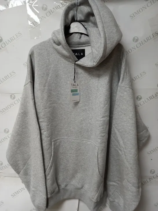 TALA LOVE MORE OVERSIZED HOODIE IN GREY - LARGE