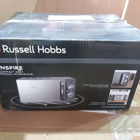 BOXED RUSSEL HOBBS RHM1731G INSPIRE COMPACT GREY MANUAL MICROWAVE