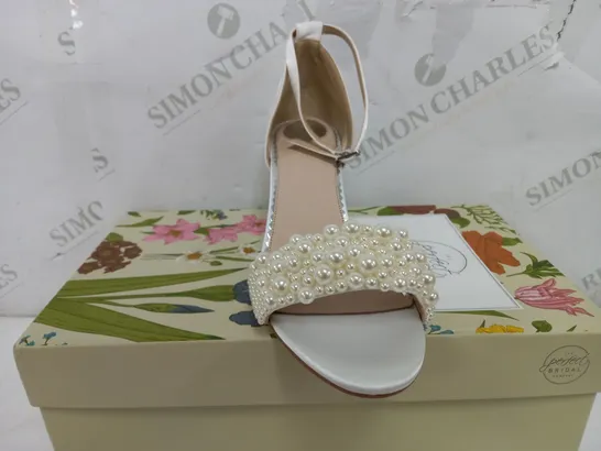 BOXED PAIR OF THE PERFECT BRIDAL COMPANY HIGH HEELS OPEN TOE SANDAL - SIZE EU 38