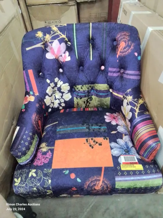 TIBAY ARMCHAIR UPHOLSTERY- PURPLE PATCHWORK