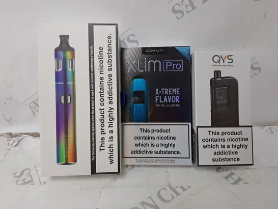 APPROXIMATELY 20 VAPES & E-CIGARETTES TO INCLUDE - QYS VAPE - INNOKIN ENDURA T20S -OXVA XLIM PRO ECT