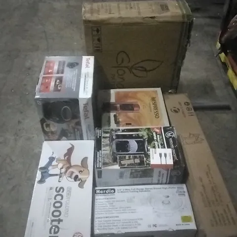 4 CAGES INCLUDING SQUARE TABLE FIREPIT, NESPRESSO  VERTUO PLUS COFFEE MACHINE, TEFAL AIR FRYER XL 2IN1, KINDLING CRACKER, 6.5" 2 WAY SPEAKER, RED CANOPY CHAIR, KIDS FOLDING SCOOTER 