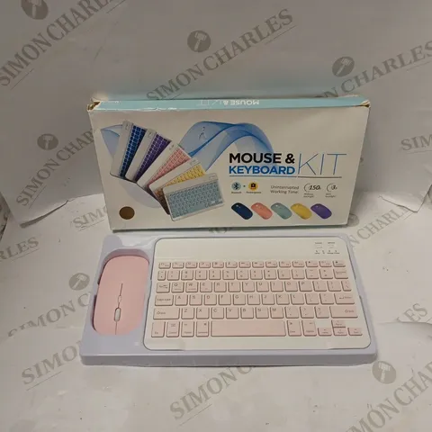 BOXED WIRELESS BLUETOOTH KEYBOARD AND MOUSE SET - PINK