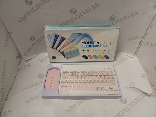 BOXED WIRELESS BLUETOOTH KEYBOARD AND MOUSE SET - PINK