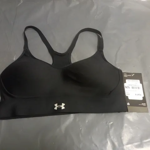 UNDER ARMOUR SPORTS BRA BLACK SIZE 8