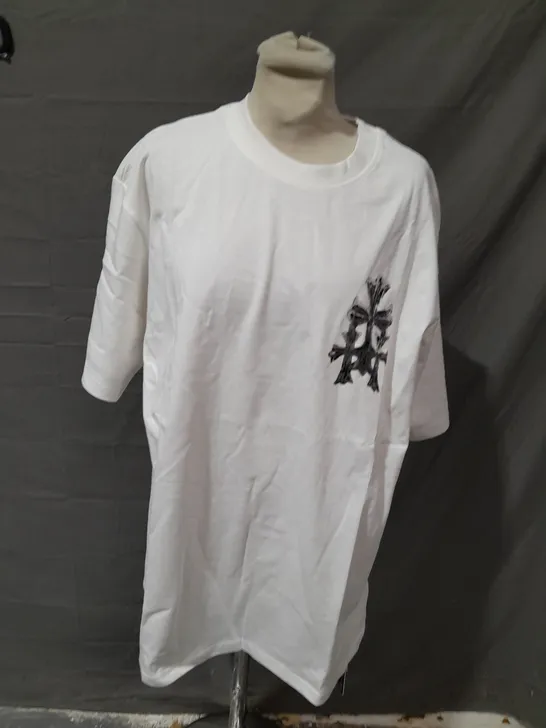 CHROME HEARTS WHITE CREW T-SHIRT - XL