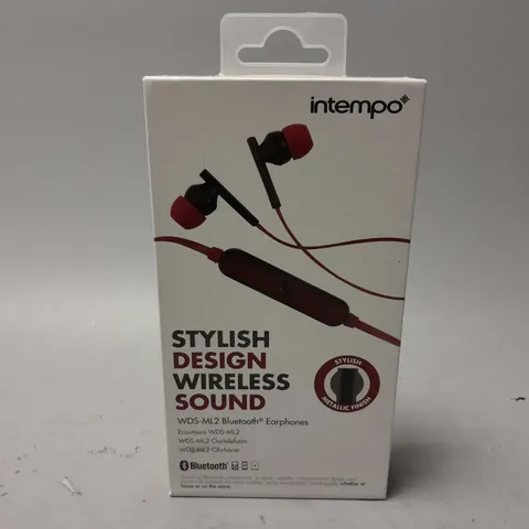 BOXED INTEMPO WDS-ML2 BLUETOOTH EARPHONES (RED)