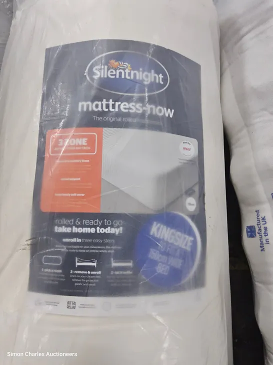 QUALITY BAGGED & ROLLED 5' KINGSIZE 3-ZONE MEMORY FOAM MATTRESS 