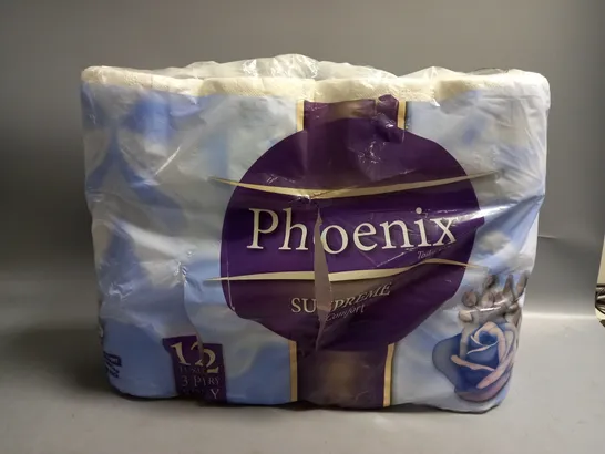 5 X 12 ROLLS OF PHOENIX SUPREME COMFORT 3 PLY TOILET TISSUE