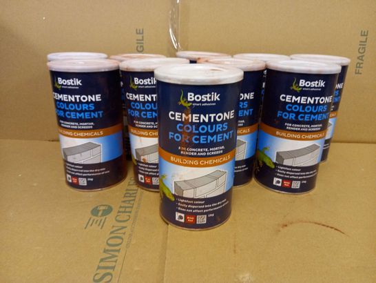 BOX OF APPROX 10 BOSTIK CEMETONE COLOUR FOR CEMENT - BRICK RED