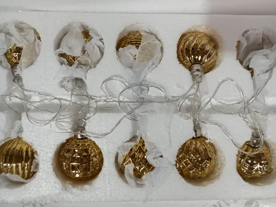 ALISON CORK MERCURY GLASS SET OF 10 BAUBLE LIGHT STRAND