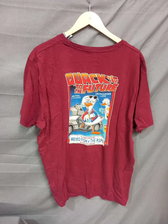 WEIRD FISH QUACK TO THE FUTURE HERITAGE WASH ARTIST T SHIRT SIZE 2XL