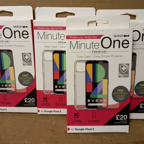 LOT OF 4 MINUTE ONE CLEAR CASES FOR GOOGLE PIXEL 5