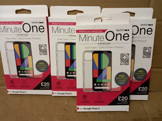 LOT OF 4 MINUTE ONE CLEAR CASES FOR GOOGLE PIXEL 5