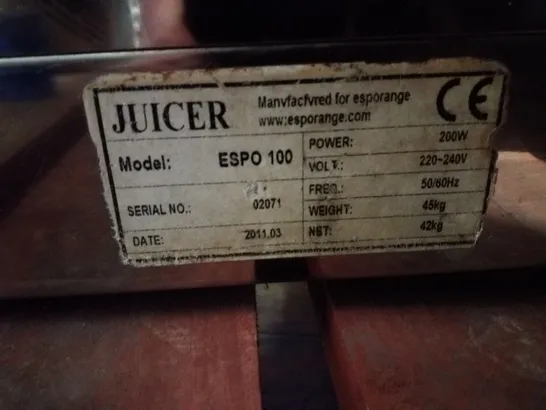 ESPO 100 COMMERCIAL ORANGE JUICER