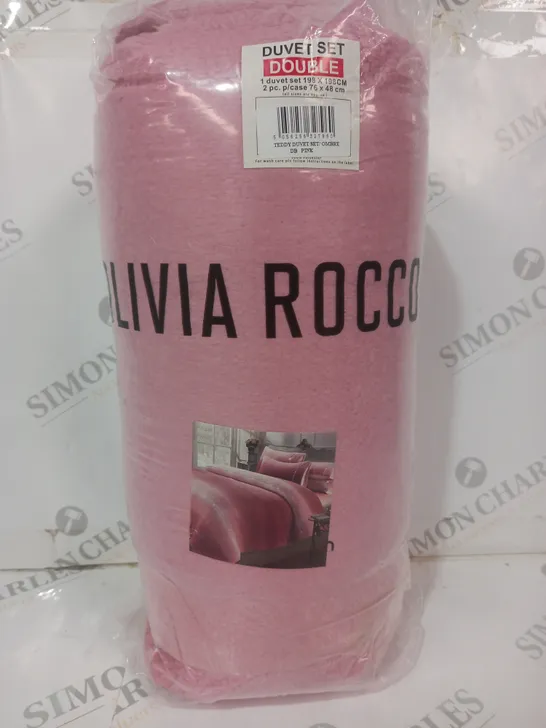 OLIVIA ROCCO DUVET SET IN PINK - DOUBLE